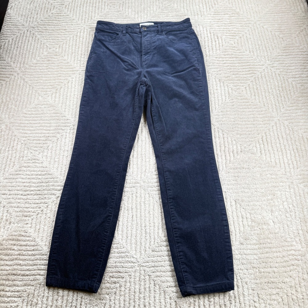 LOFT Corduroy Pants Womens 4 27 Navy High Rise Straight Leg Stretch Preppy Work